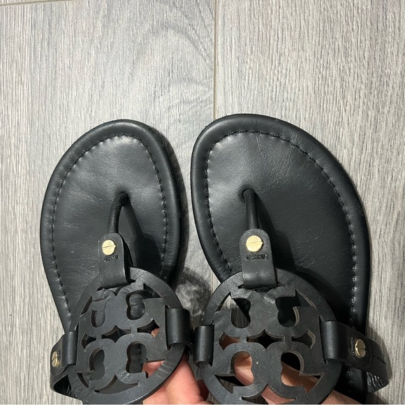 Tory Burch Black Leather Sandals - Picture 9 of 14